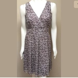 ANN TAYLOR PETITES Silk Grey Brown Dress 10P